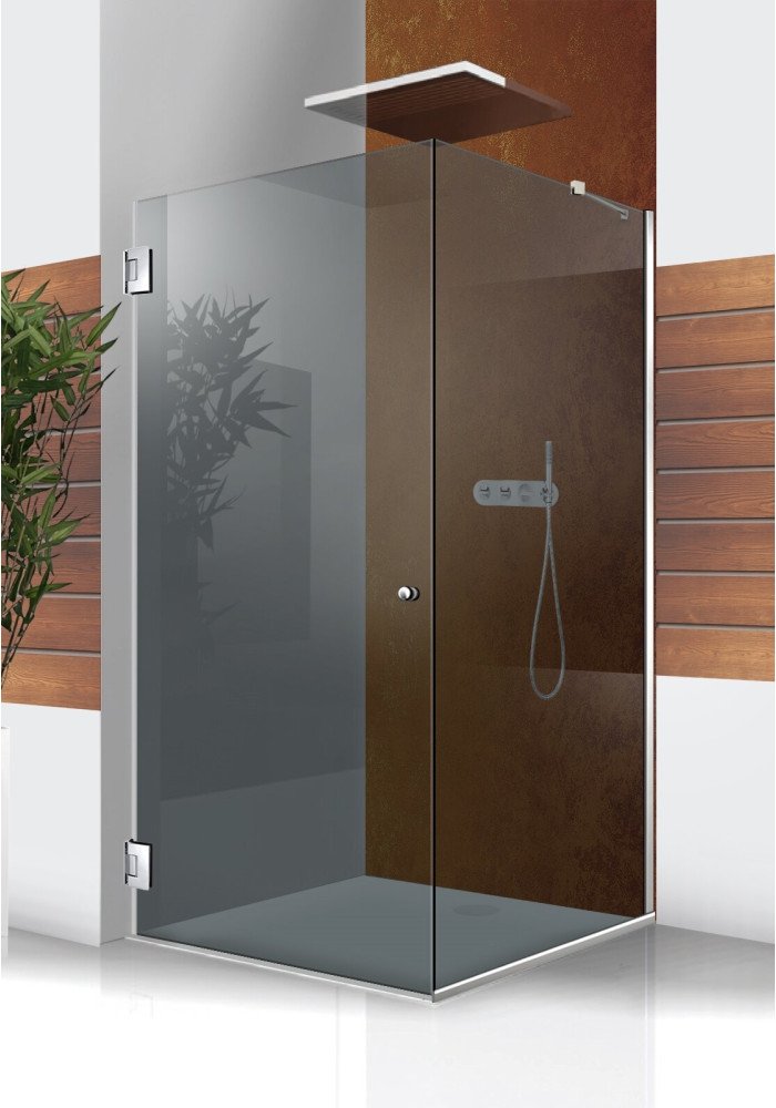 Cabina de dus colt, sticla gri