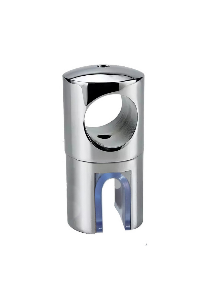 Capat bara sticla cu trecere rotund INOX lucios (FI=19 mm)