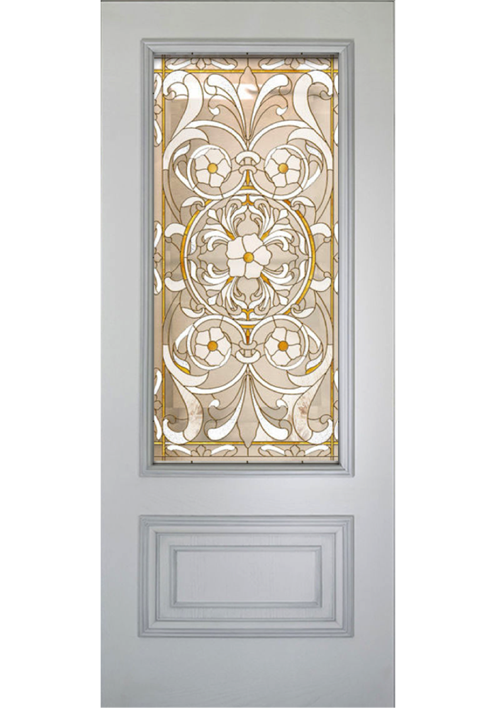 Geam decorativ tip vitraliu bronz
