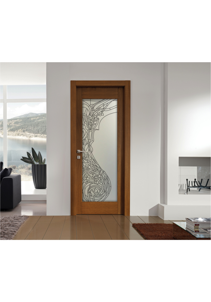 Geam mat decorativ pentru usa interioara, model Elle