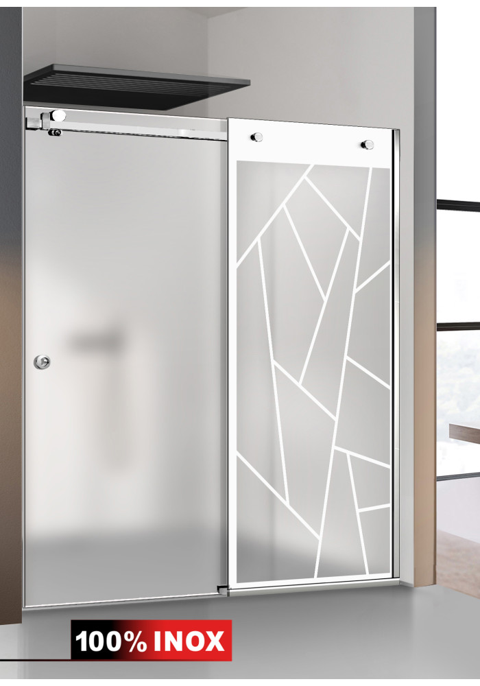 PARAVAN DUS CU USA GLISANTA MAT FULL INOX