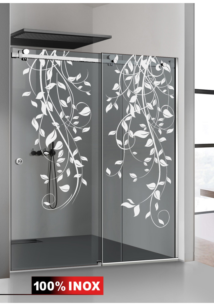 PARAVAN DUS CU USA GLISANTA GRI FULL INOX