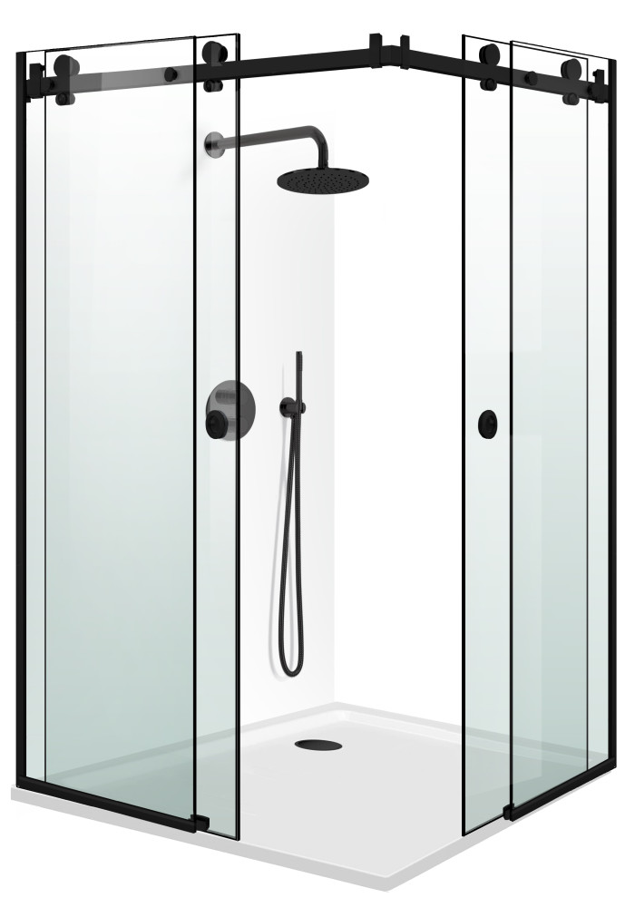 CABINA DUS GLISSANDO DUO NEGRU MAT