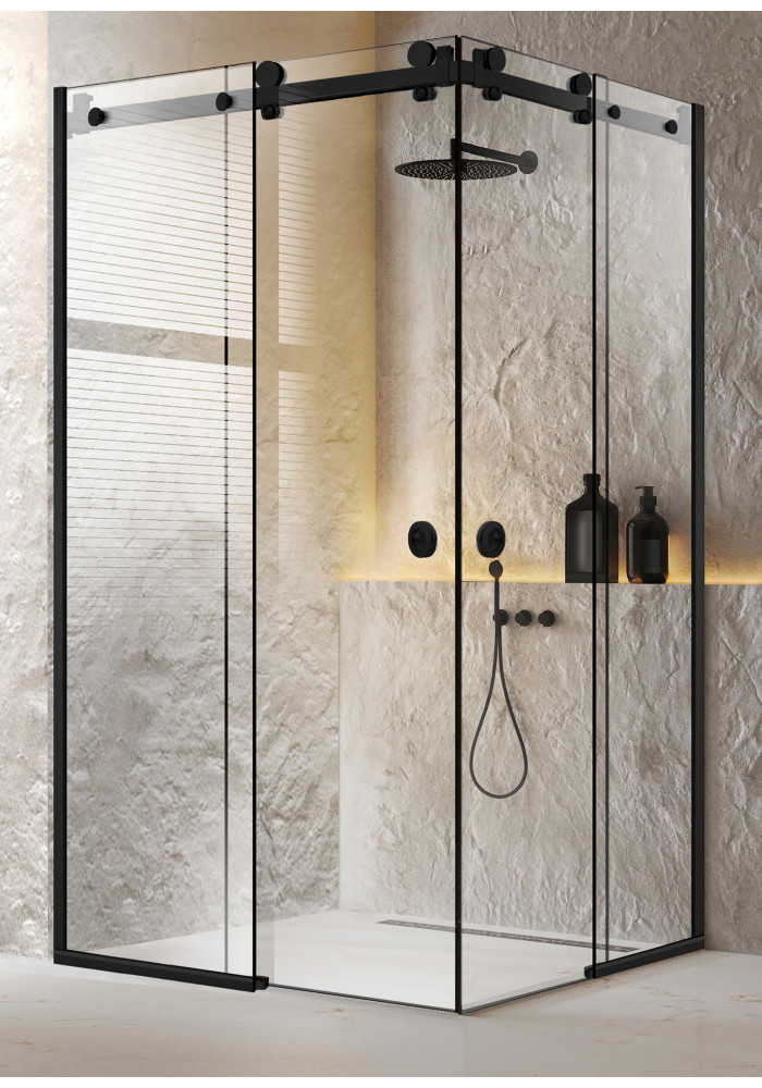 CABINA DUS GLISSANDO DUO NEGRU MAT