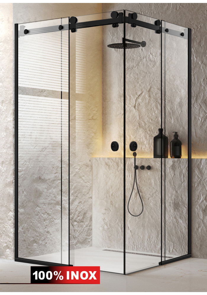 CABINA DUS GLISSANDO DUO NEGRU MAT