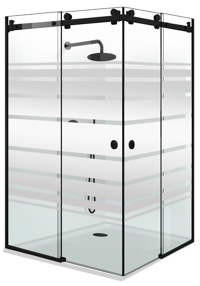 CABINA DUS GLISSANDO DUO NEGRU MAT MULTILINE NEGRU