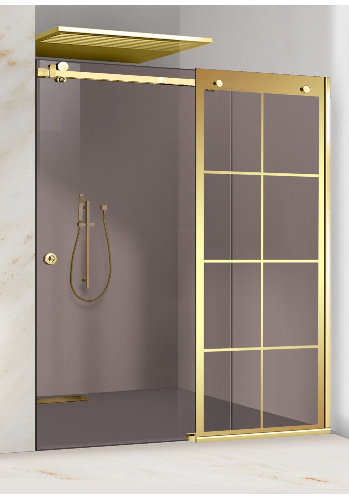 PARAVAN DUS BRONZ FULL INOX AURIU