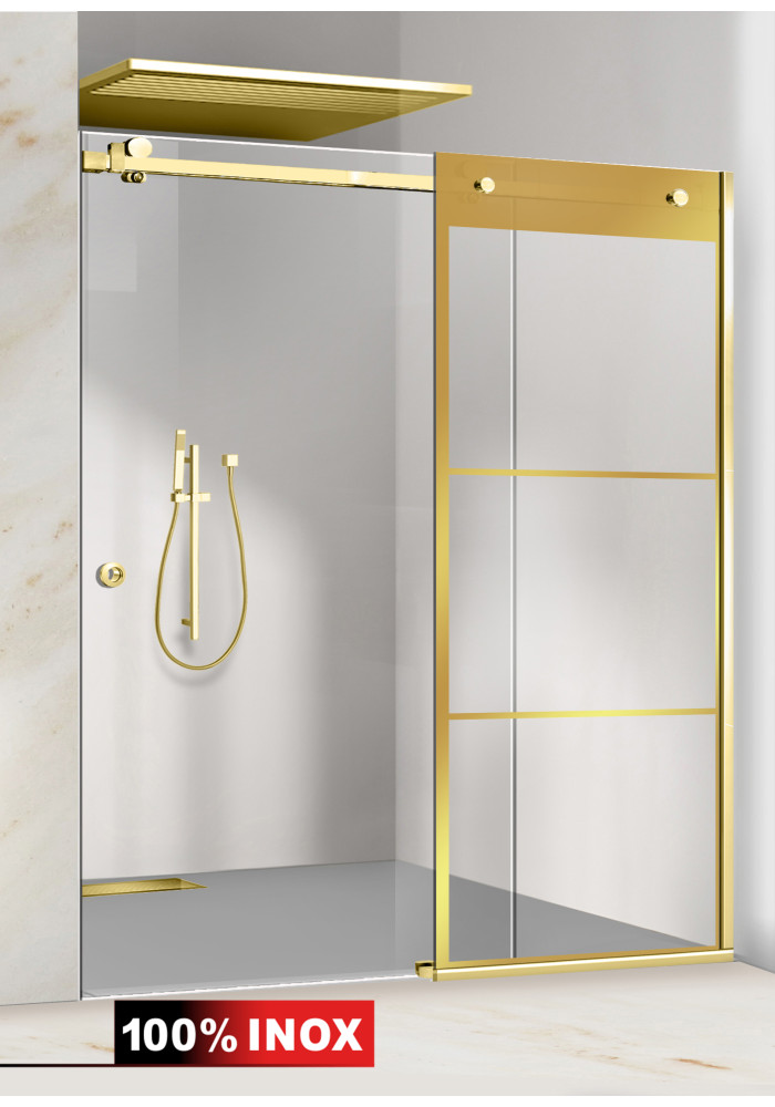 PARAVAN DUS CU USA GLISANTA FLOAT FULL INOX AURIU