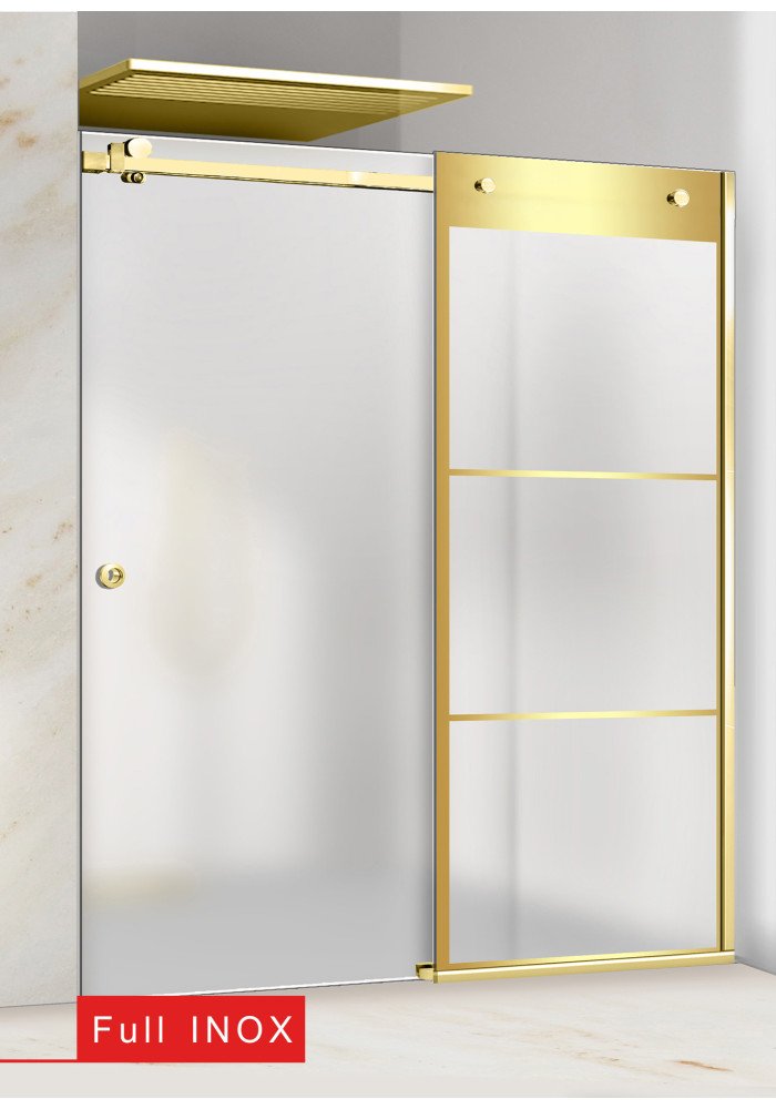 PARAVAN DUS CU USA GLISANTA MAT FULL INOX AURIU