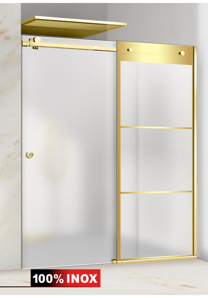 PARAVAN DUS CU USA GLISANTA MAT FULL INOX AURIU