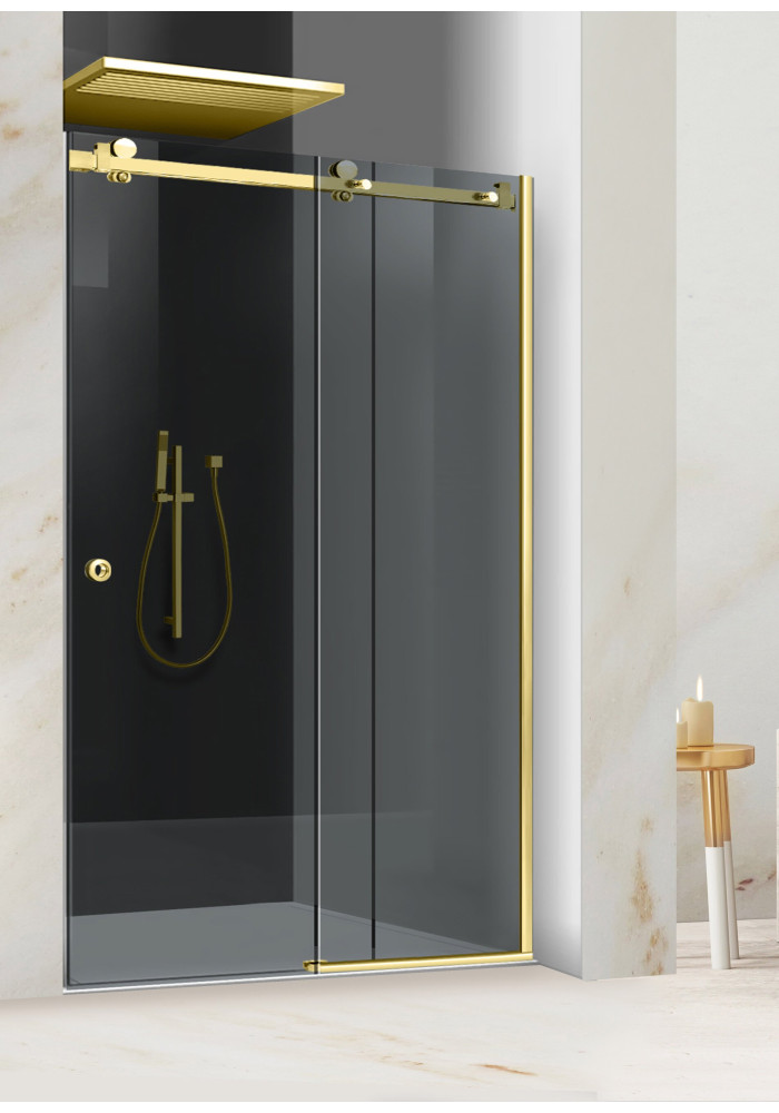 PARAVAN DUS CU USA GLISANTA GRI FULL INOX AURIU