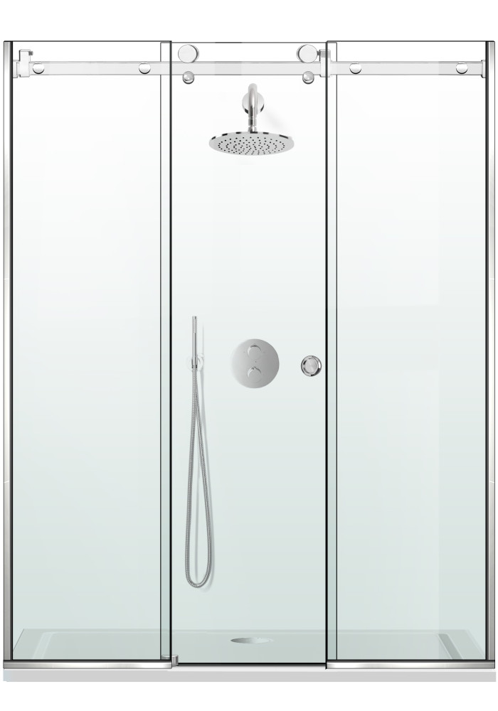 PARAVAN DUS GLISANT FLOAT FULL INOX 
