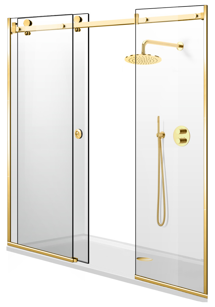 PARAVAN DUS GLISANT FLOAT FULL INOX  AURIU