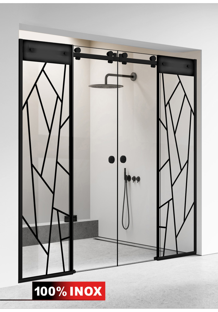 PARAVAN DUS GLISANT NEGRU MAT ATLAS NEGRU