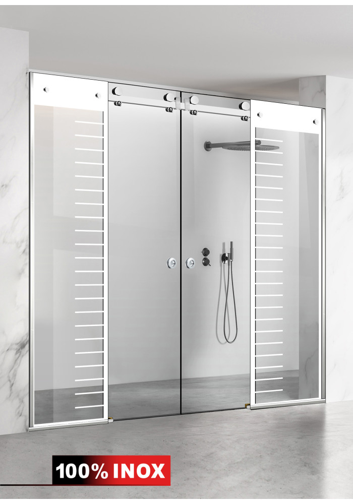 PARAVAN DUS GLISANT FULL INOX FERONERIE SUPREME ALB