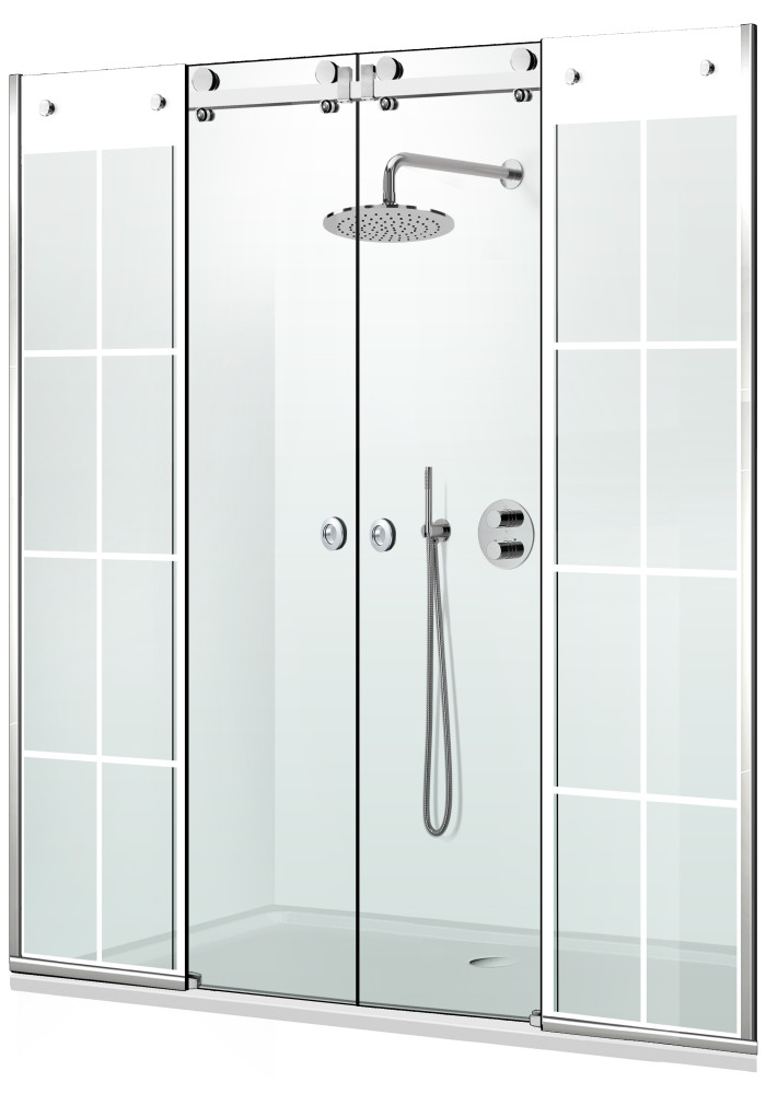 PARAVAN DUS GLISANT FULL INOX FERONERIE SUPREME ALB