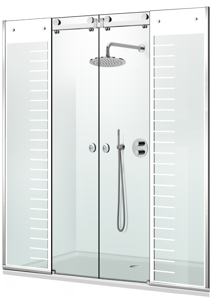 PARAVAN DUS GLISANT FULL INOX FERONERIE SUPREME ALB