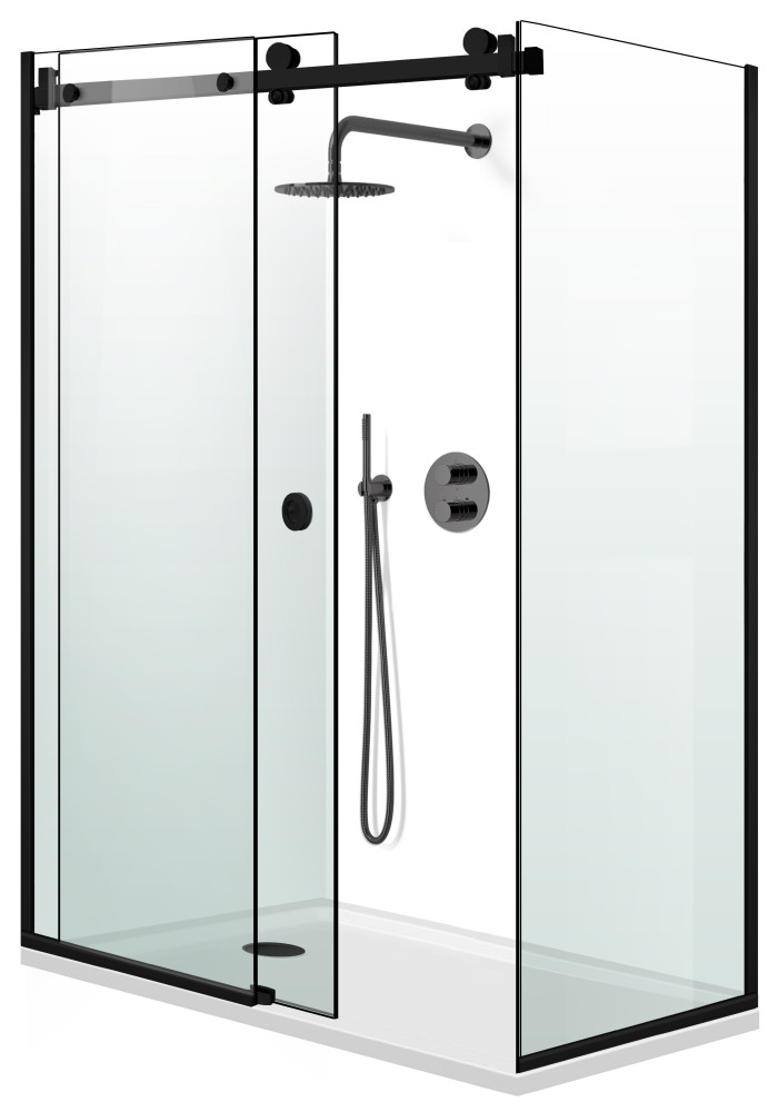CABINA DUS GLISSANDO PURE NEGRU MAT