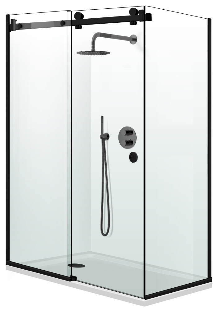 CABINA DUS GLISSANDO PURE NEGRU MAT