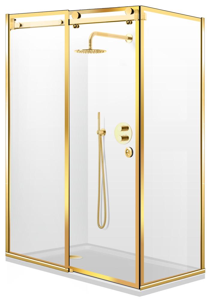 PARAVAN DUS GLISANT FULL INOX AURIU FRAME