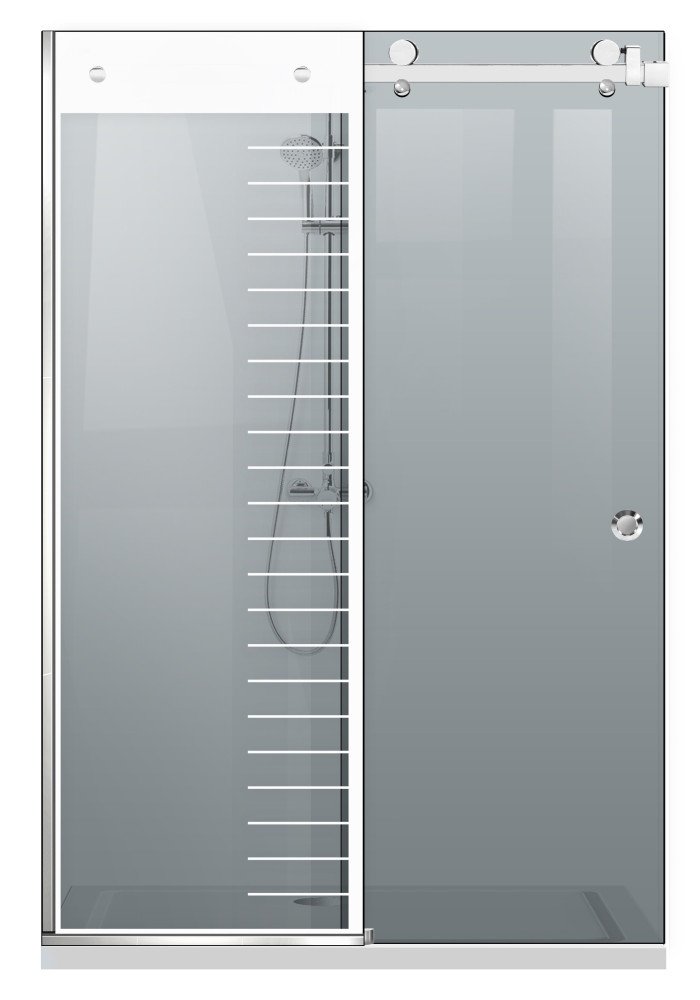 PARAVAN DUS GRI FULL INOX