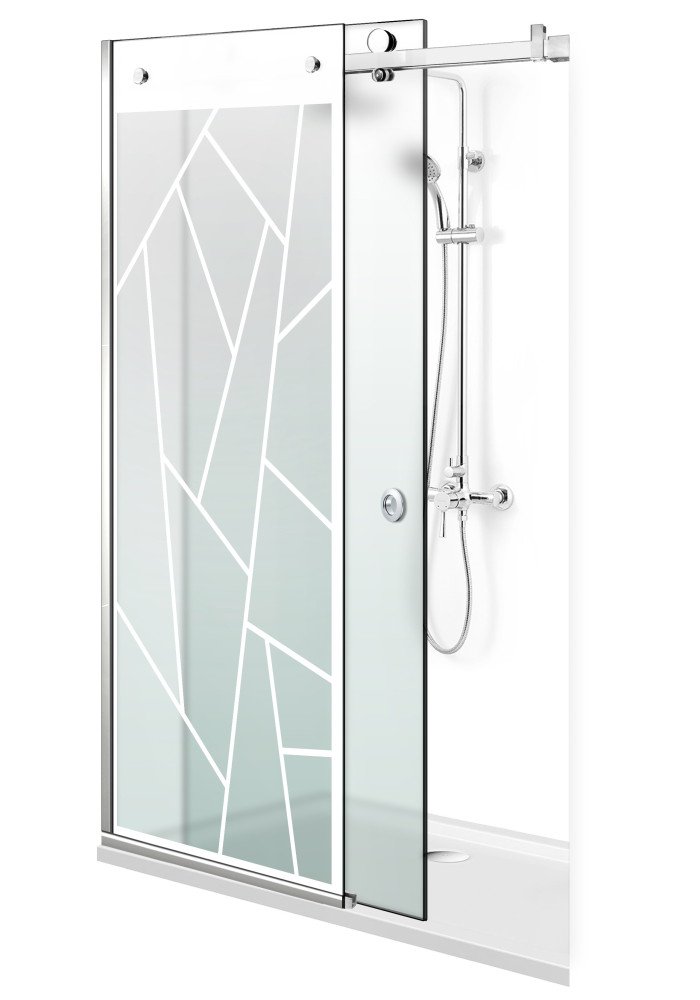 PARAVAN DUS CU USA GLISANTA MAT FULL INOX