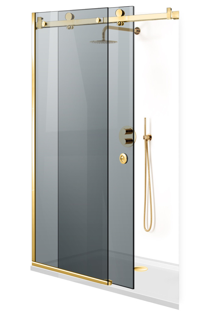PARAVAN DUS CU USA GLISANTA GRI FULL INOX AURIU