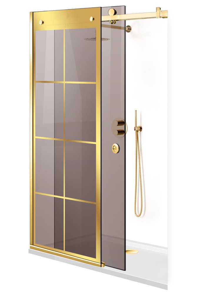 PARAVAN DUS BRONZ FULL INOX AURIU