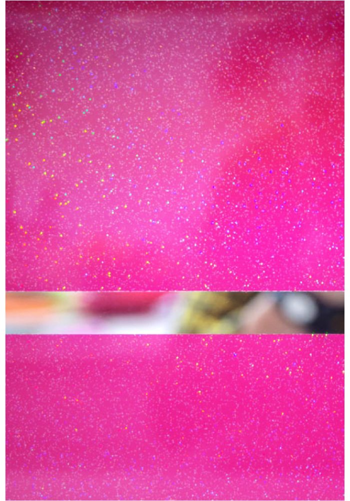 Sticla vopsita cu glitter si linii oginda