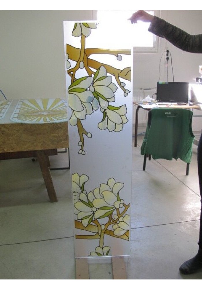 Geam decorativ mat pictat