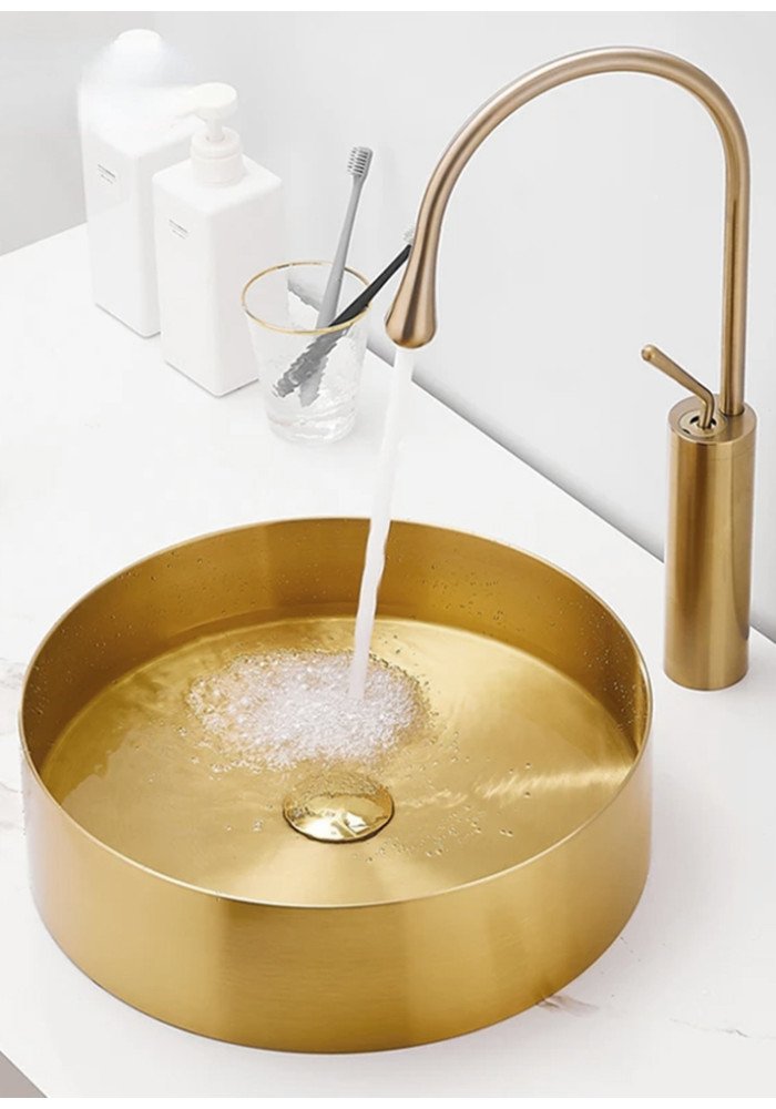 Lavoar INOX auriu rotund
