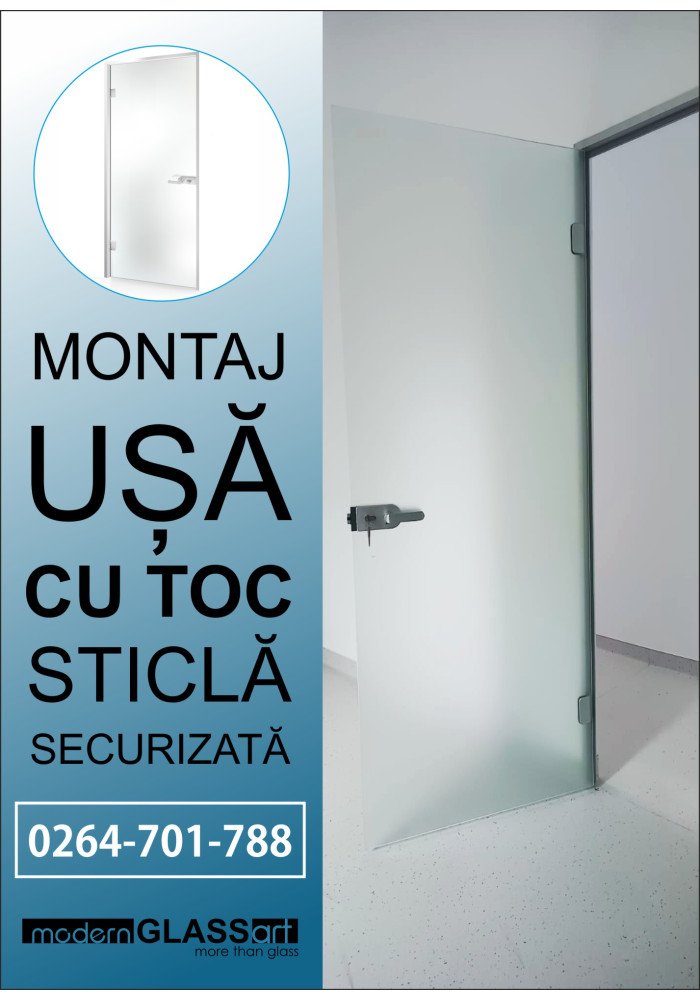 Montaj usa sticla cu toc