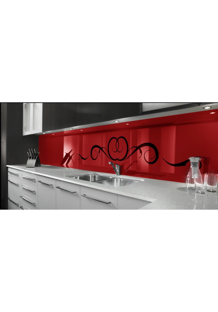 Sticla colorata bucatarie Casino Glitter RED