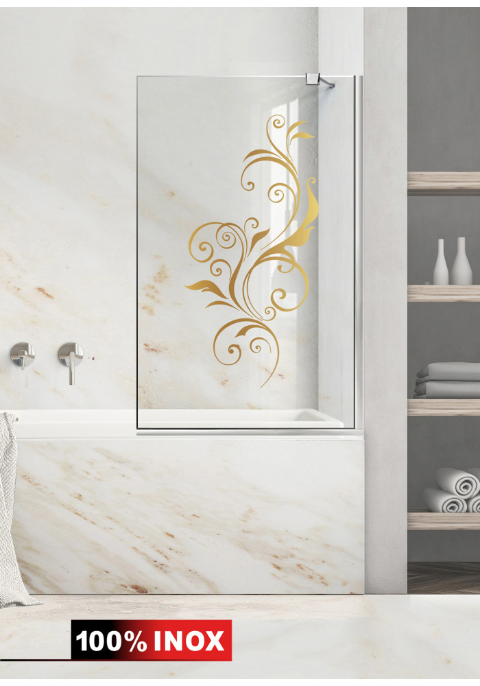 Paravan cada, model Swirly, culoare decor: auriu