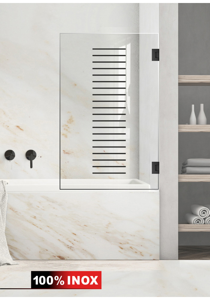 Paravan cada, model milano - black- clar full inox