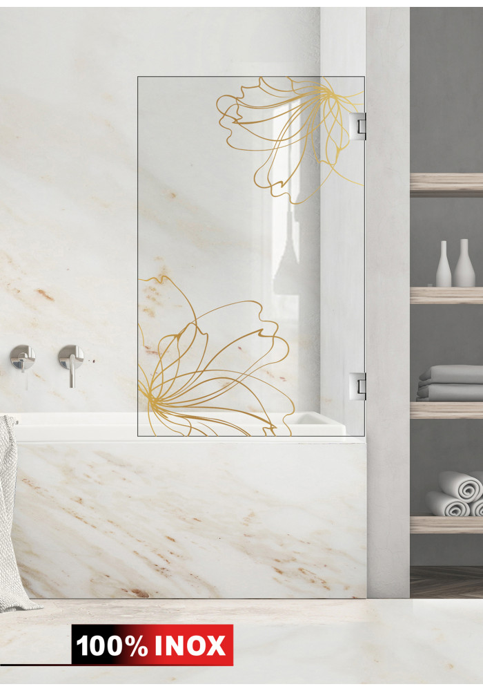 Paravan cada, model Floral Art, culoare decor: auriu