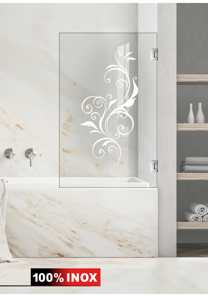 Paravan cada, model Swirly, culoare decor: alb