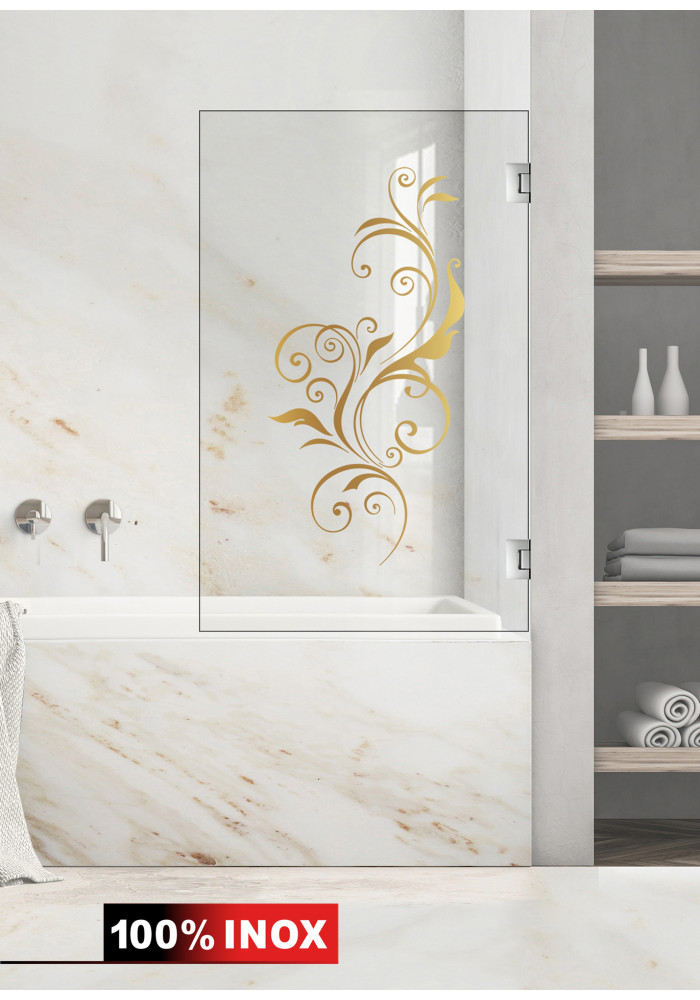 Paravan cada, model Swirly, culoare decor: auriu