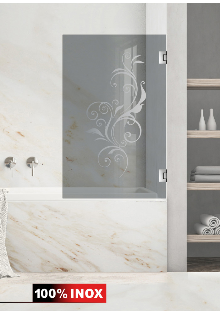 Paravan cada, model SWIRLY, sticla GRI