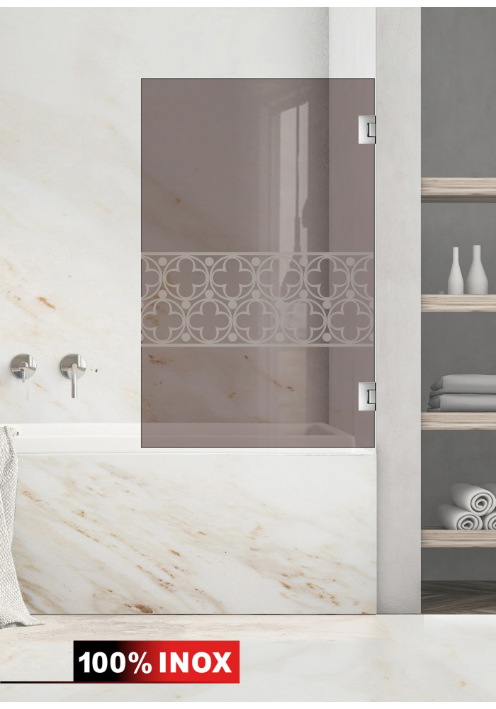 Paravan cada, sticla bronz, sablare culoare incolor