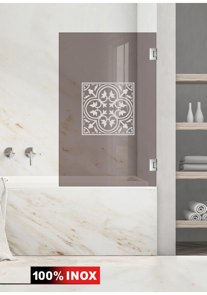 Paravan cada sticla bronz, model Vintage culoare alb