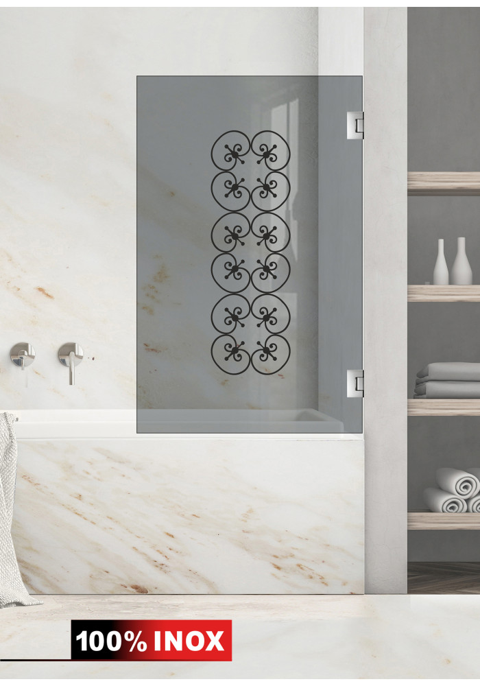 Paravan cada, sticla gri model Vintage2 tratat negru