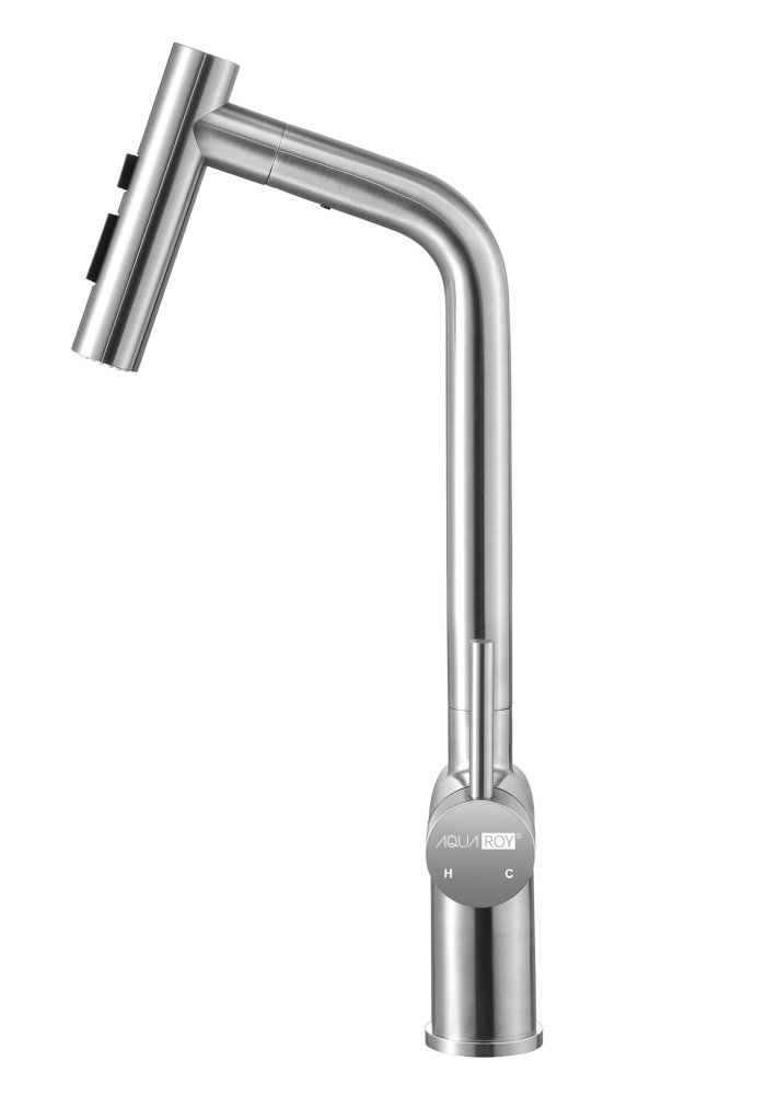 Robinet cu cap extractibil si jet de apa inox