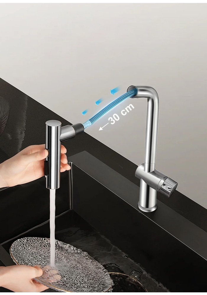 Baterie cu cap extractibil inox