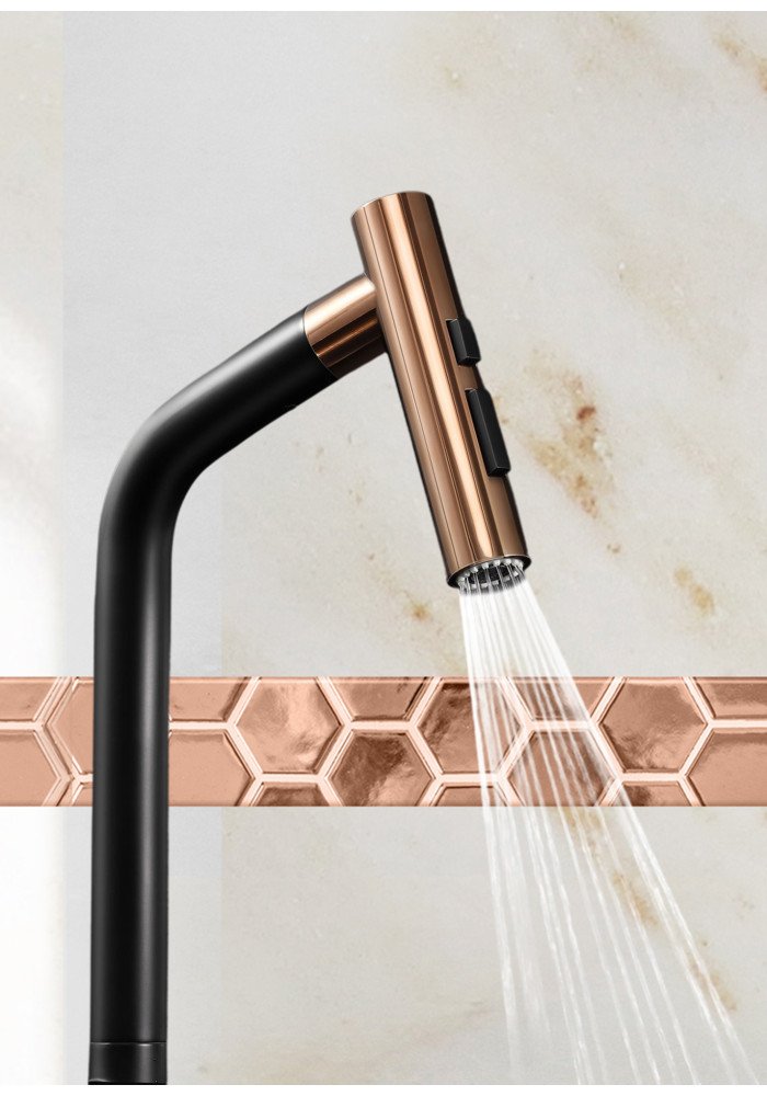Baterie cu cap extractibil negru cu rose gold