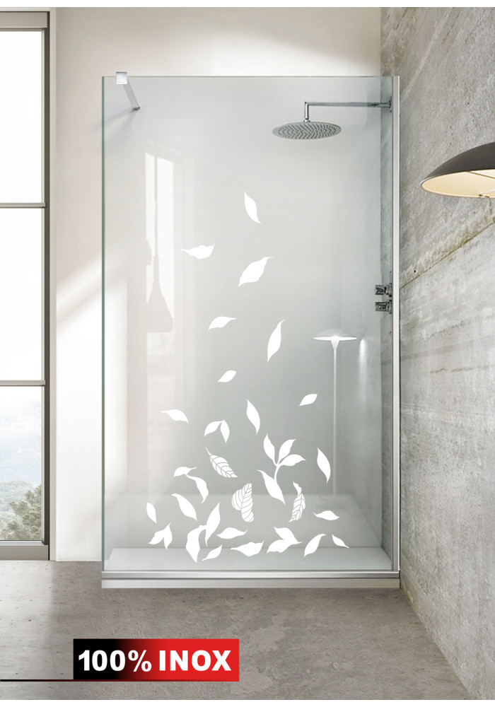 Paravan dus Lyrics sticla clara, culoare sablare: alb