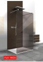 Paravan Cabina de dus Walk-in, (5584), sticla bronz nedecorata, 8 mm, AQUA DUO, feronerie INOX