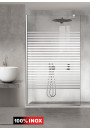 Paravan cabina de dus walk-in, (1568) Aqua Roy ® INOX, model Bali incolor, sticla 8 mm, clara securizata, anticalcar