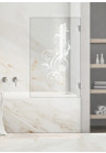 Paravan cada, model Swirly, culoare decor: incolor