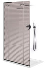 PARAVAN DUS BRONZ FUMURIU NEGRU FULL INOX